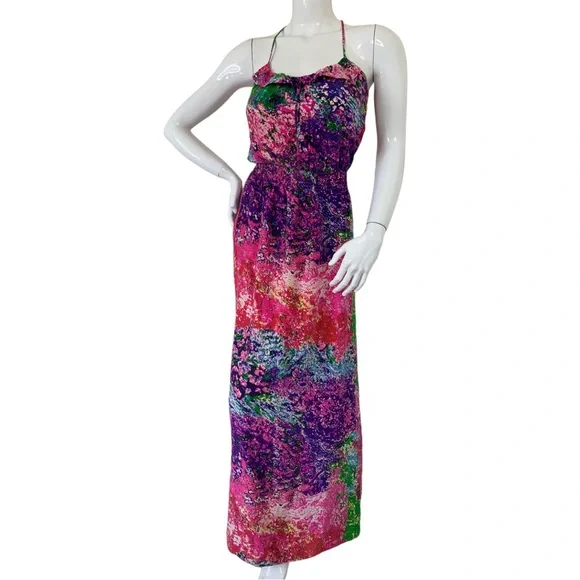 PARKER Maxi Sundress long skirt flowing flirty Anthropologie ruffled vacay sz S - Picture 6 of 17